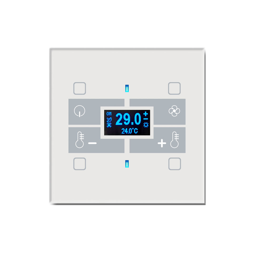 Immagine QUBIK ELETTRONICA TERMOSTATO 4 PULSANTI 80X80 TRAS