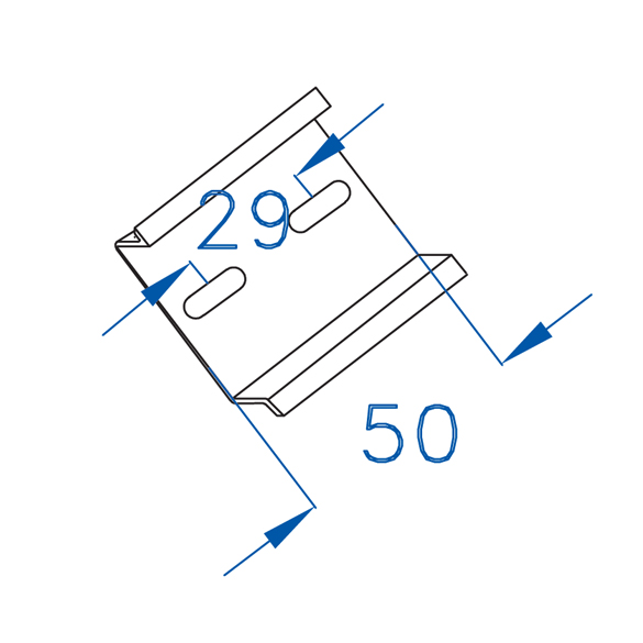 Immagine PROFILO DIN PER SCATOLE 130 X 55 L.50 MM