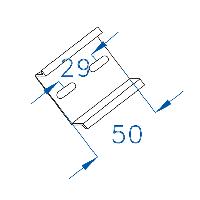 Immagine PROFILO DIN PER SCATOLE 130 X 55 L.50 MM