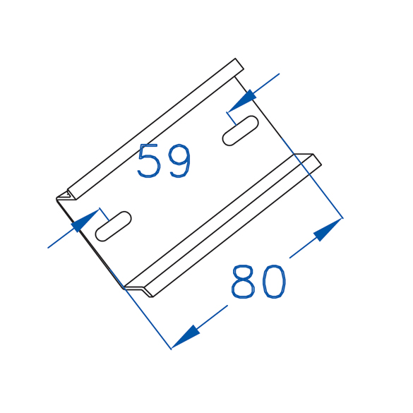 Immagine PROFILO DIN PER SCATOLE 130 X 90 L.80 MM