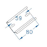 Immagine PROFILO DIN PER SCATOLE 130 X 90 L.80 MM