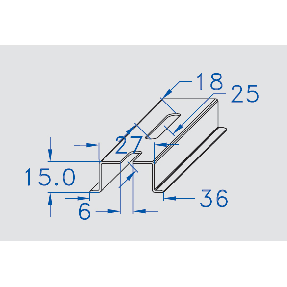 Immagine PROFILO DIN ZINCATO A CALDO 35 X 15 FORATO