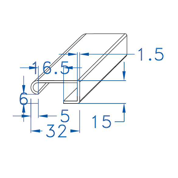 Immagine PROFILO DIN ZINCATO A CALDO32 X 15 FORATO