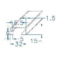 Immagine PROFILO DIN ZINCATO A CALDO32 X 15 FORATO