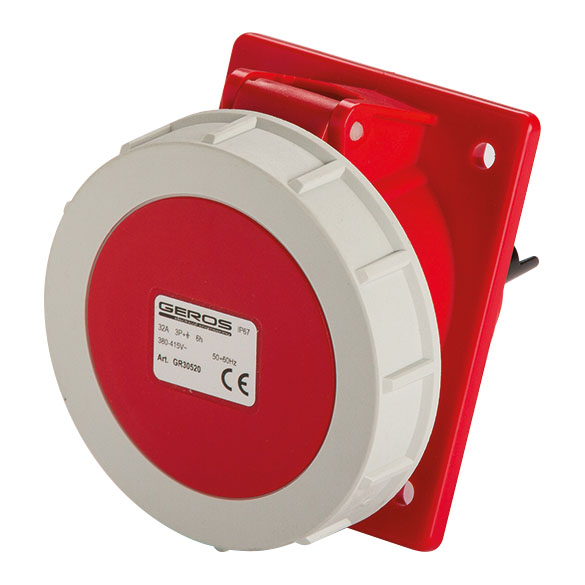 Immagine PRESA DA INCASTRO 16A 3P + E 220V ROSSO IP67