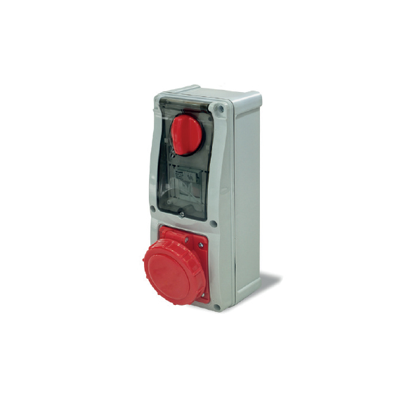 Immagine PRESE INTERBOCCATE  CEE 16A 3P +NT 380V ROSSO IP55