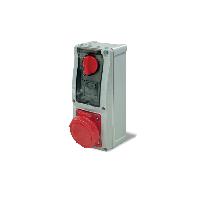 Immagine PRESE INTERBOCCATE  CEE 16A 3P +NT 380V ROSSO IP55