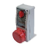 Immagine PRESE INTERBOCCATE CEE 63A 3P +T 380V ROSSO IP55