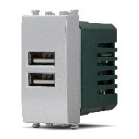 Immagine DOPPIA PRESA USB 2A T2 621A ALLUMINIO