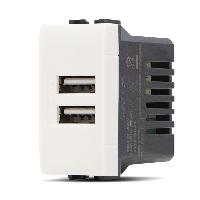 Immagine DOPPIA PRESA USB 2A 821B ART BIANCO -