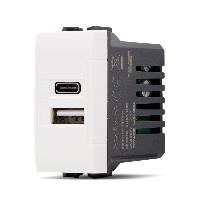 Immagine PRESA USB A+C T1 BIANCA