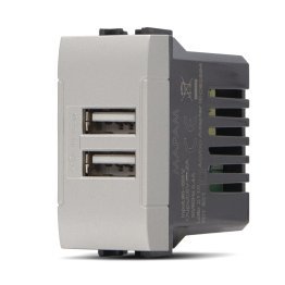 Doppia presa usb 2a art 821a alluminio
