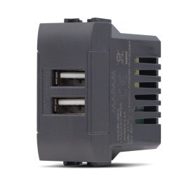 Doppia presa usb 2a 821n art nero